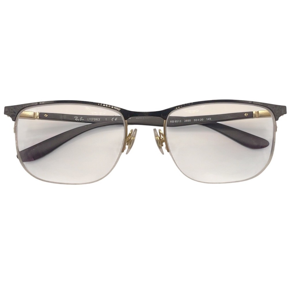 Ray Ban Eyeglasses RX6513 2890‎ Black On Gold, Size 55-20-145 Frames Only